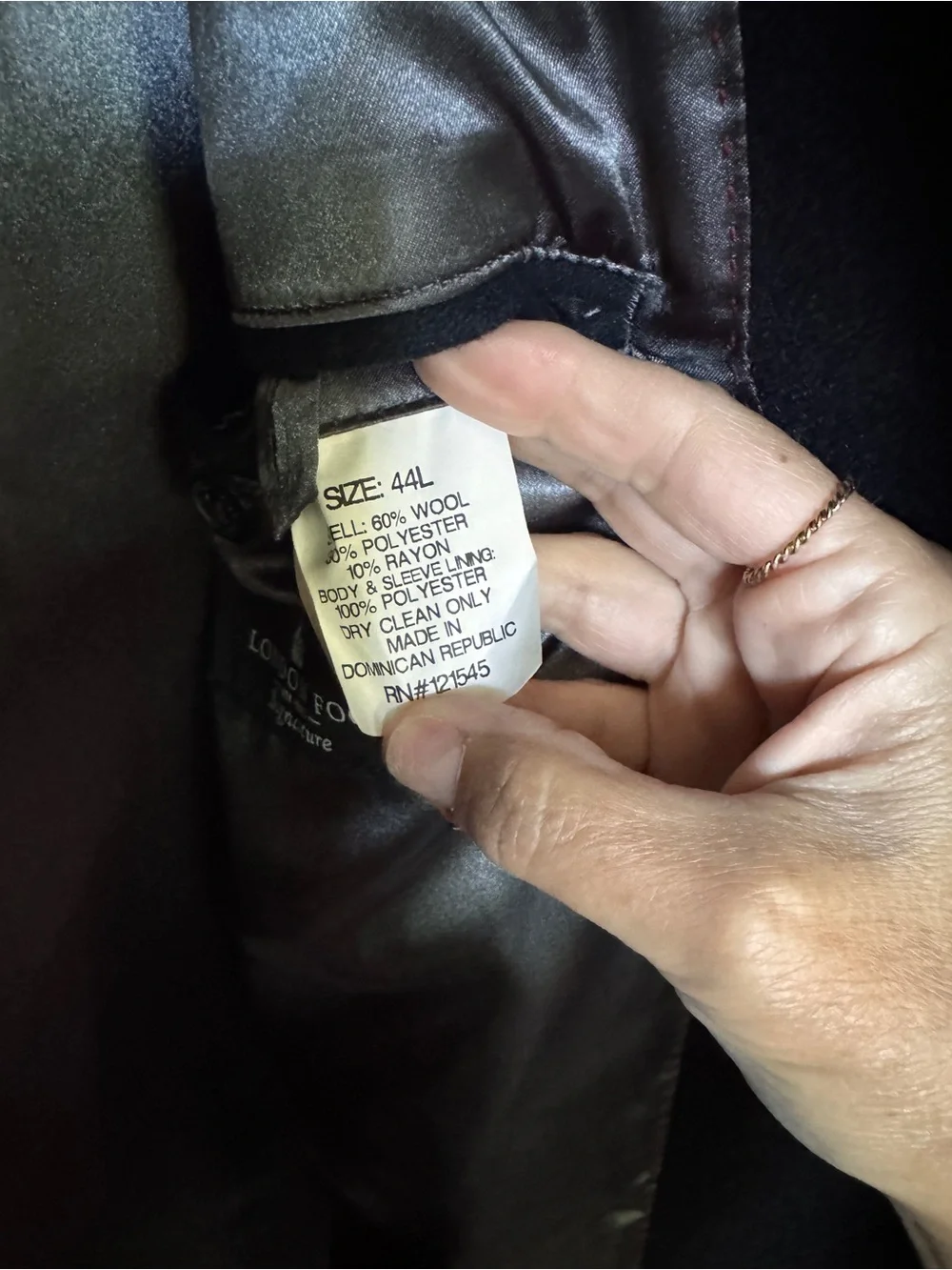 London Fog Men's Navy Wool Coat